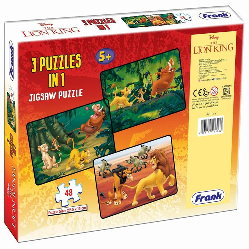 Frank Disney The Lion King (48 Pieces) 3 in 1 Jigsaw Puzzle