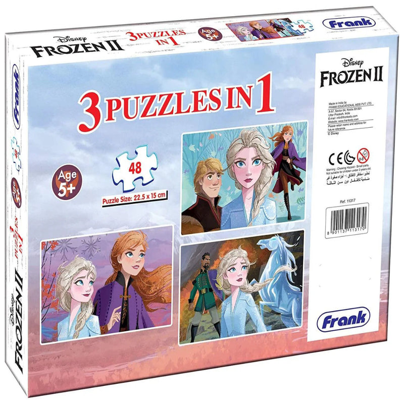 Frank Frozen 3 In 1 - 48 Pieces Puzzles