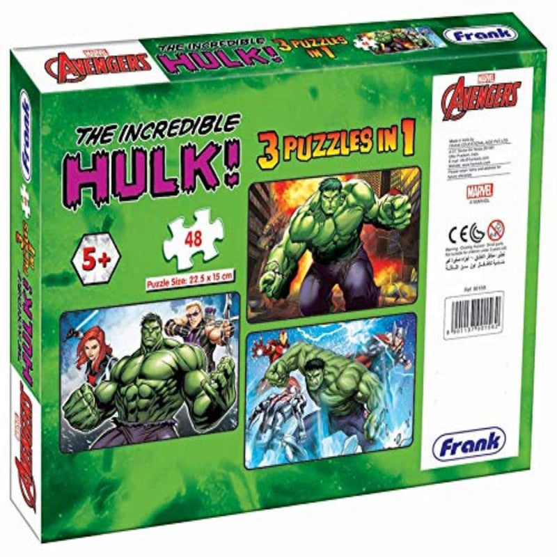 Frank Marvel Avenger The Incredible Hulk! 3 in 1 Jigsaw Puzzles - 48 Pieces