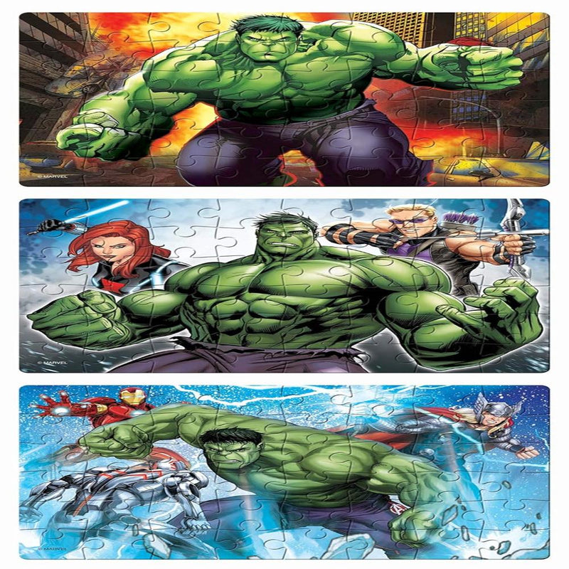 Frank Marvel Avenger The Incredible Hulk! 3 in 1 Jigsaw Puzzles - 48 Pieces