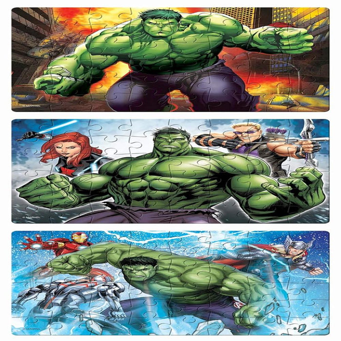 Frank Marvel Avenger The Incredible Hulk! 3 in 1 Jigsaw Puzzles - 48 Pieces-Puzzles-Frank-Toycra