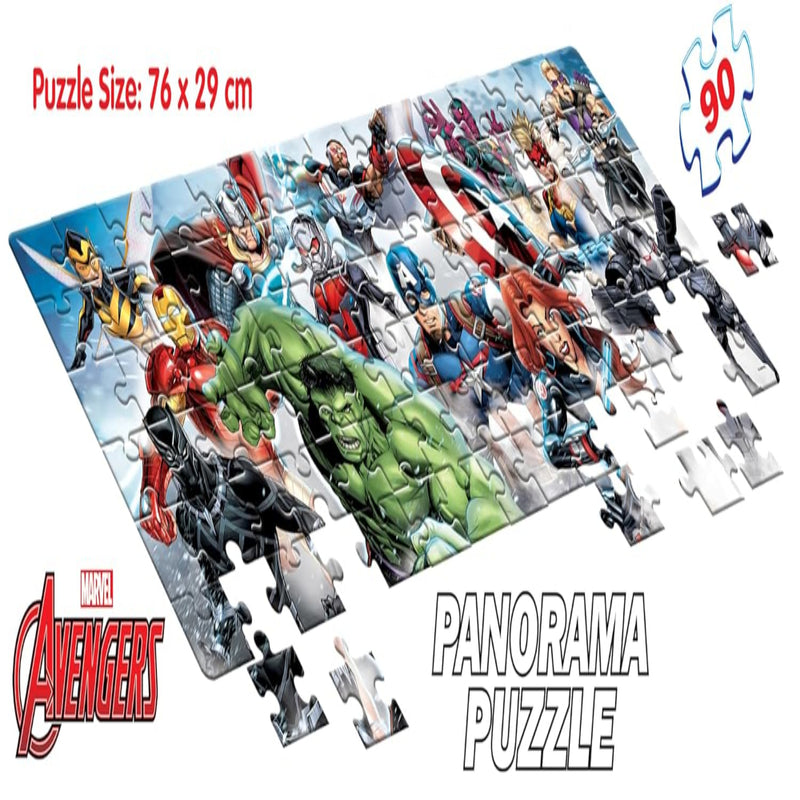 Frank Marvel Avengers Panorama Jigsaw Puzzle (90 Pieces)