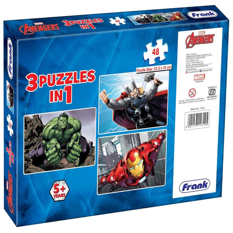 Frank Marvel Avengers Puzzles - 48 Pieces 3 in 1 Jigsaw Puzzles