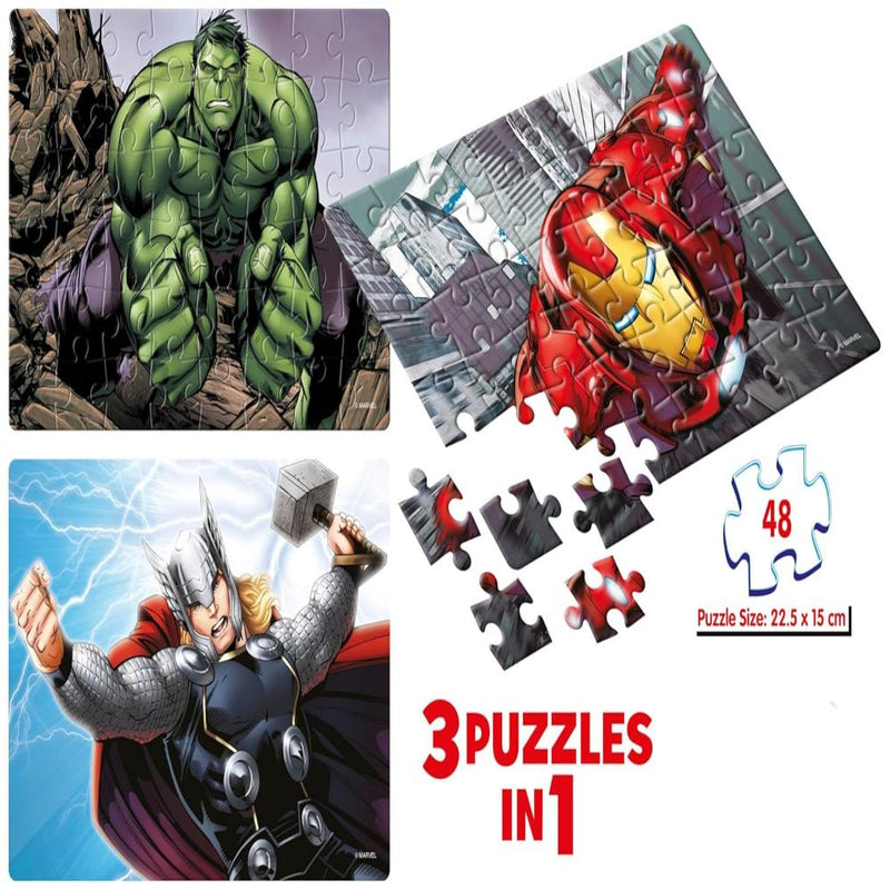 Frank Marvel Avengers Puzzles - 48 Pieces 3 in 1 Jigsaw Puzzles