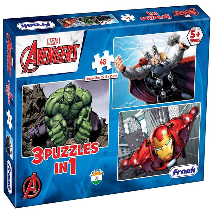 Frank Marvel Avengers Puzzles - 48 Pieces 3 in 1 Jigsaw Puzzles-Puzzles-Frank-Toycra