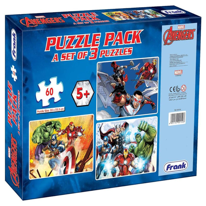 Frank Marvel Avengers Puzzles - 60 Pieces 3 in 1 Jigsaw Puzzle-Puzzles-Frank-Toycra