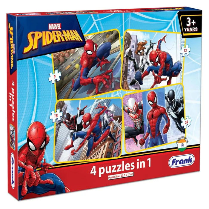 Frank Marvel Spider-Man 4 In 1 Jigsaw Puzzle (63 Pieces)-Puzzles-Frank-Toycra