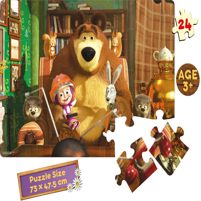 Frank Masha and The Bear Wildlife Giant Floor Jigsaw Puzzle (24 Pieces)-Puzzles-Frank-Toycra
