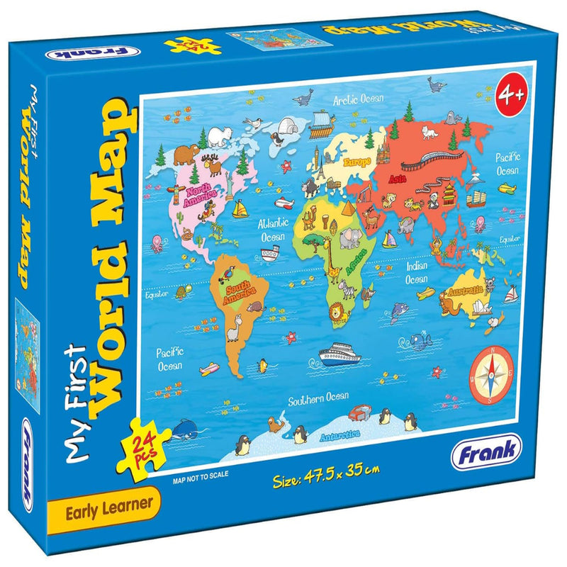 Frank My First World Map 24 Pcs– Early Learning Puzzles