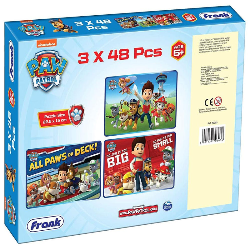 Frank Paw Patrol (48 Pieces) 3 in 1 Jigsaw Puzzle