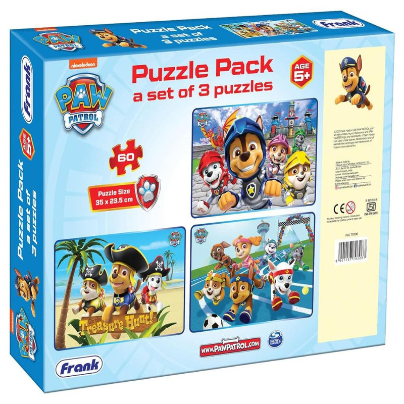 Frank Paw Patrol (60 pieces) 3 in 1 Jigsaw Puzzle