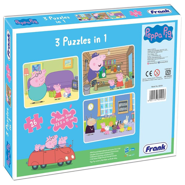 Frank Peppa Pig (26 Pieces) 3 in 1 Jigsaw Puzzle-Puzzles-Frank-Toycra