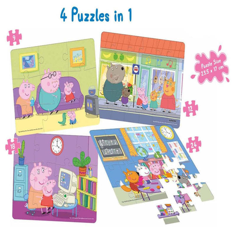 Frank Peppa Pig - A Set of 4 Jigsaw Puzzle