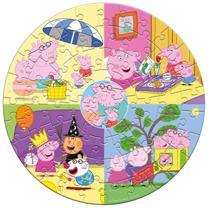 Frank Peppa Pig Round Jigsaw Puzzle -(66 Pieces)
