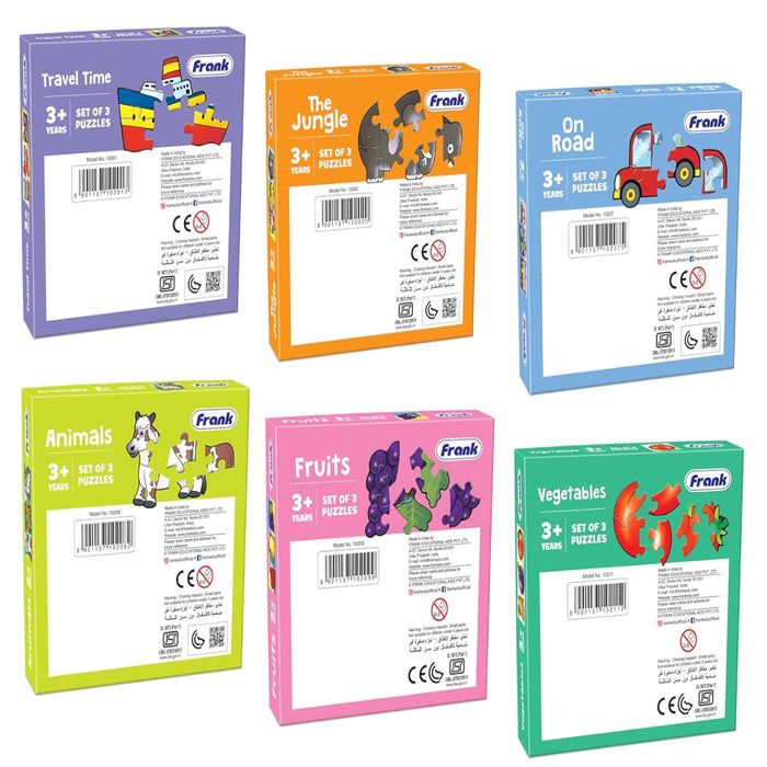 Frank Travel Time, The Jungle, On Road, Animals, Fruits & Vegetables Jigsaw Puzzle-Puzzles-Frank-Toycra