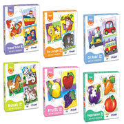 Frank Travel Time, The Jungle, On Road, Animals, Fruits & Vegetables Jigsaw Puzzle
