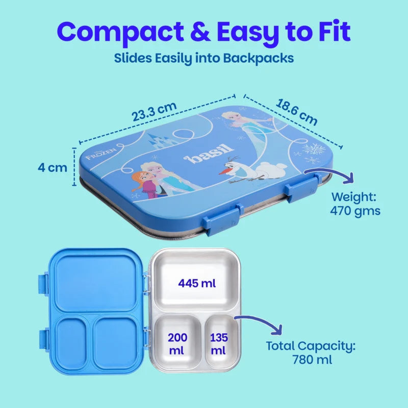 Basil Bento Lite 3 Section Lunch Box - 780ml