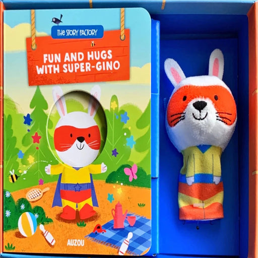 Fun And Hugs With Super-Gino - Board Book with Finger Puppet-Board Book-Bwe-Toycra