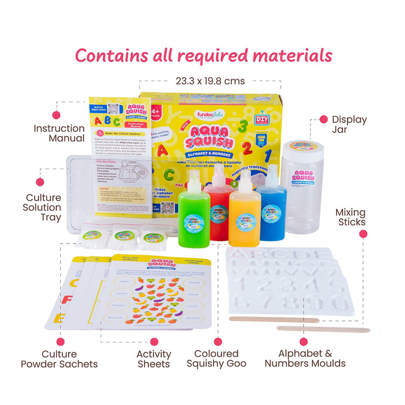 FundooLabs Alphabet & Numbers Aqua Squish Kit-Arts & Crafts-FundooLabs-Toycra