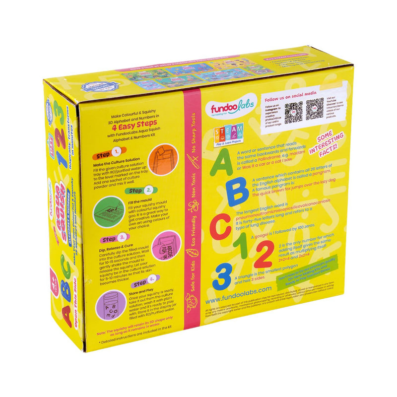 FundooLabs Alphabet & Numbers Aqua Squish Kit-Arts & Crafts-FundooLabs-Toycra