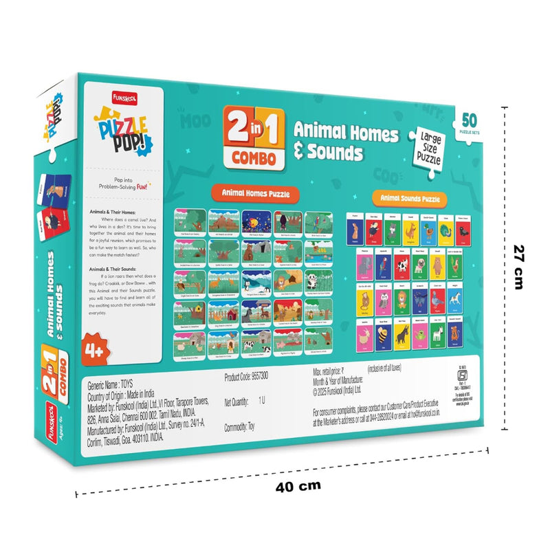 Funskool 2 in 1 Combo Puzzle – Animal Homes & Sounds
