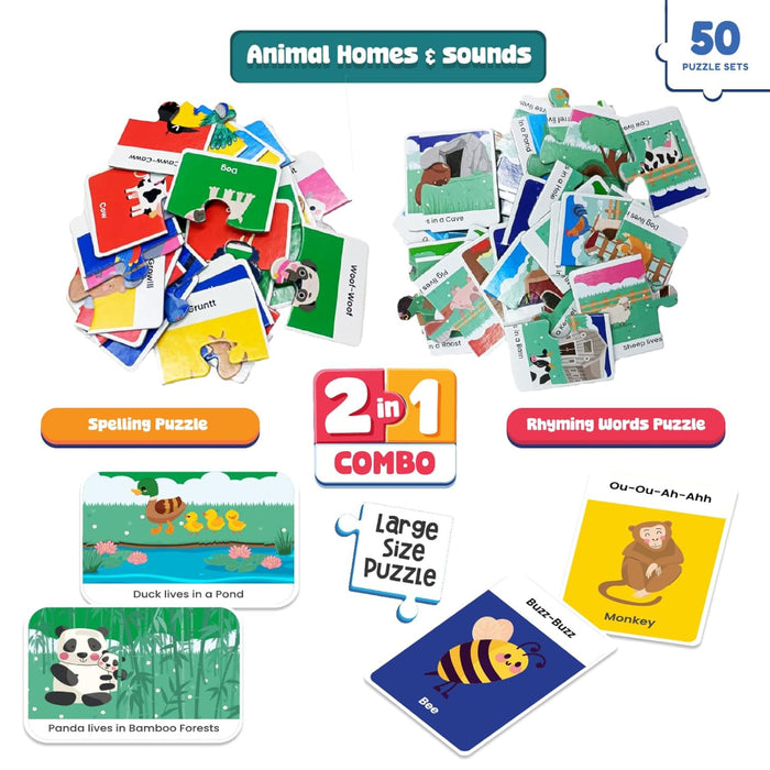 Funskool 2 in 1 Combo Puzzle – Animal Homes & Sounds-Puzzles-Funskool-Toycra