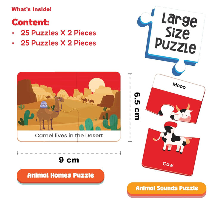 Funskool 2 in 1 Combo Puzzle – Animal Homes & Sounds-Puzzles-Funskool-Toycra