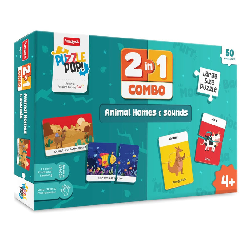 Funskool 2 in 1 Combo Puzzle – Animal Homes & Sounds