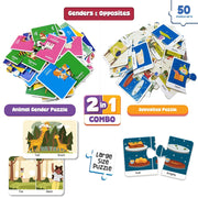 Funskool 2 in 1 Combo Puzzle Set – Genders & Opposites