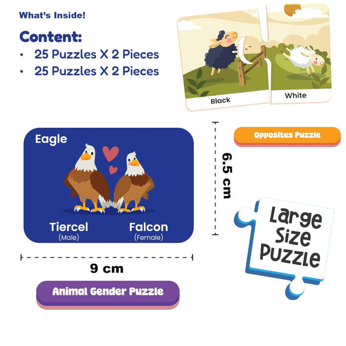 Funskool 2 in 1 Combo Puzzle Set – Genders & Opposites-Puzzles-Funskool-Toycra
