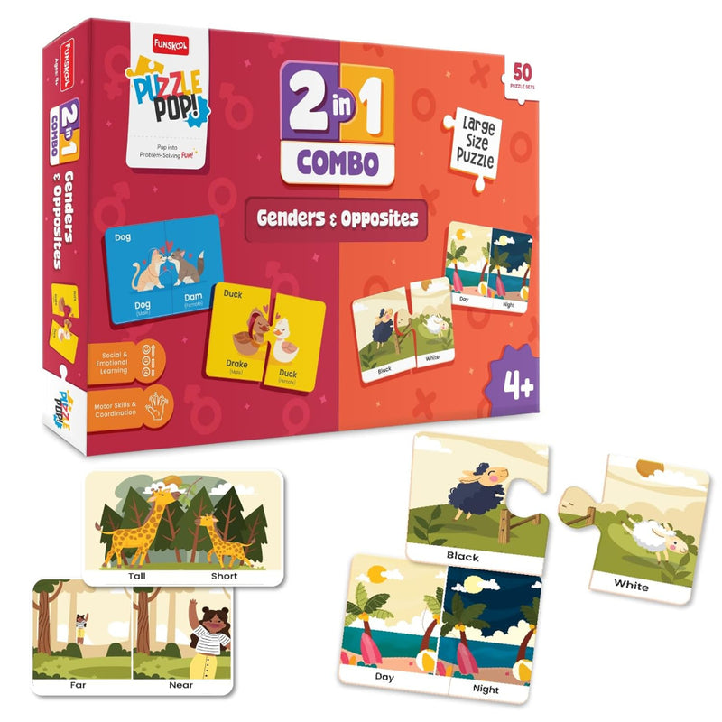 Funskool 2 in 1 Combo Puzzle Set – Genders & Opposites