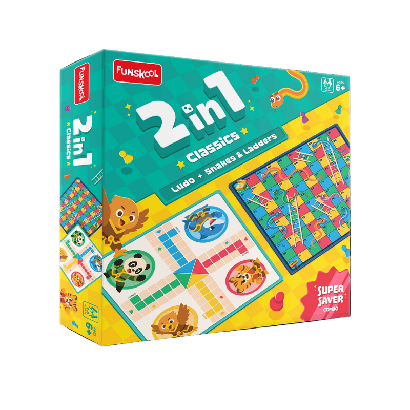 Funskool 2-in-1 Snakes & Ladders and Ludo Combo