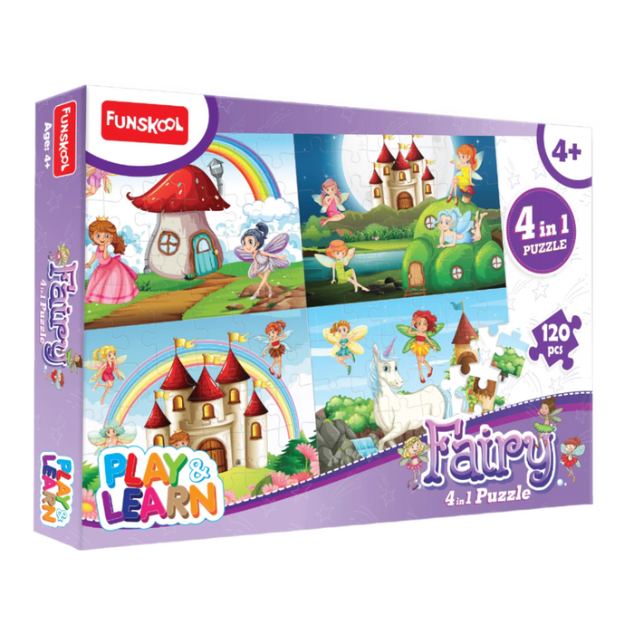 Funskool Fairy 4 In 1 Puzzle (120 Pieces)-Puzzles-Funskool-Toycra