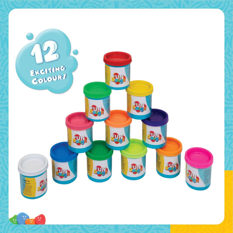 Funskool Fundough Compound Box of Colours, 600gms, (12×50 GMS)