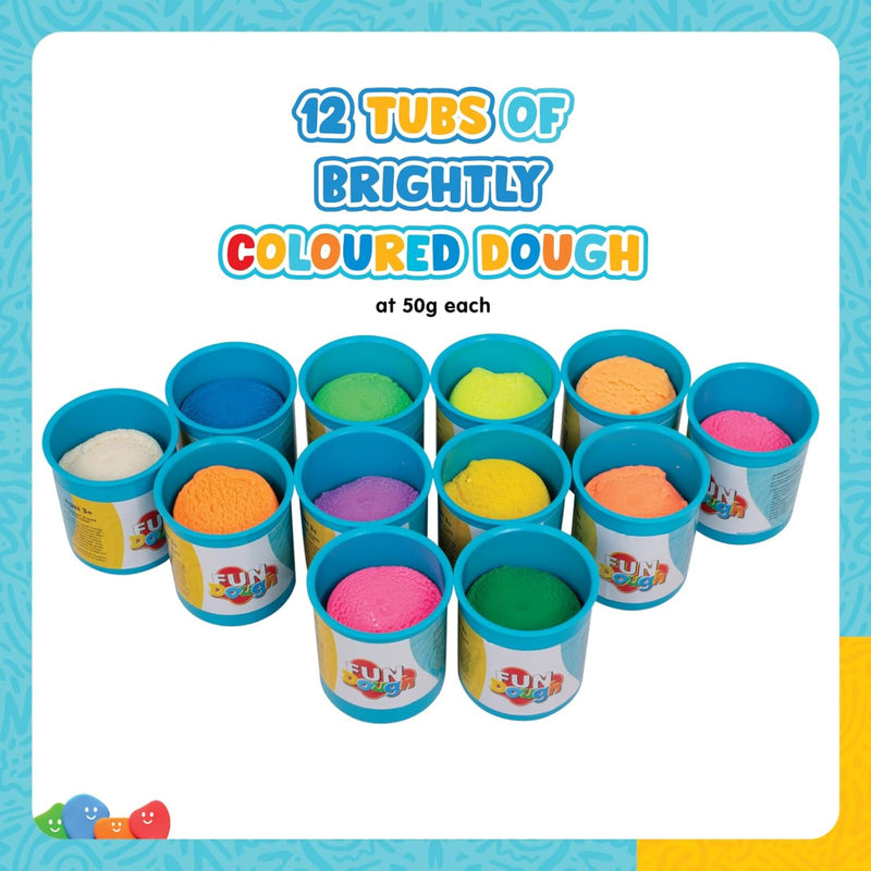 Funskool Fundough Compound Box of Colours, 600gms, (12×50 GMS)
