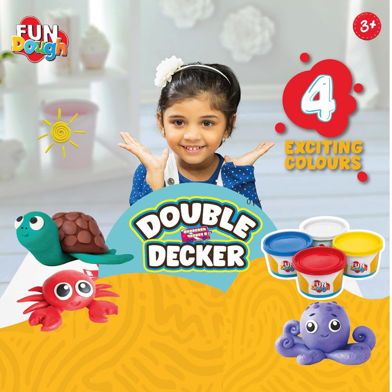 Funskool Fundough Double Decker, 4 tubs of Dough-Active Play-Funskool-Toycra
