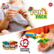 Funskool Fundough Fun Pack, 12 tubs of Dough, 50gms Each