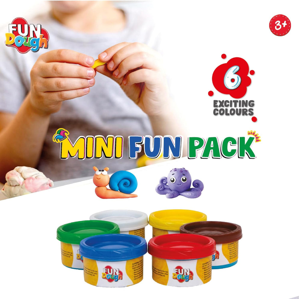 Fast3 Mini Fun Funskool Fundough Mini Fun Pack, 6 tubs of Dough, 25gms Each — Toycra