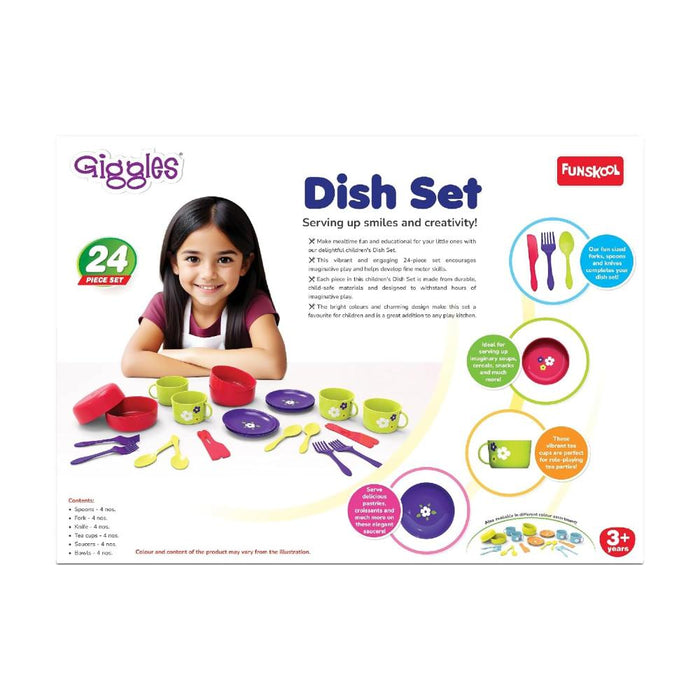 Funskool Giggles Dish Set - MultiColor-Pretend Play-Funskool-Toycra