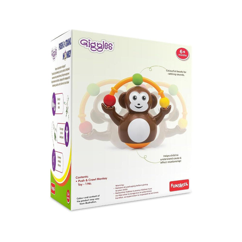 Funskool Giggles Push N Crawl Monkey