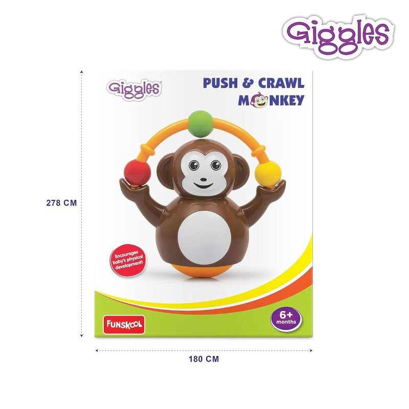 Funskool Giggles Push N Crawl Monkey