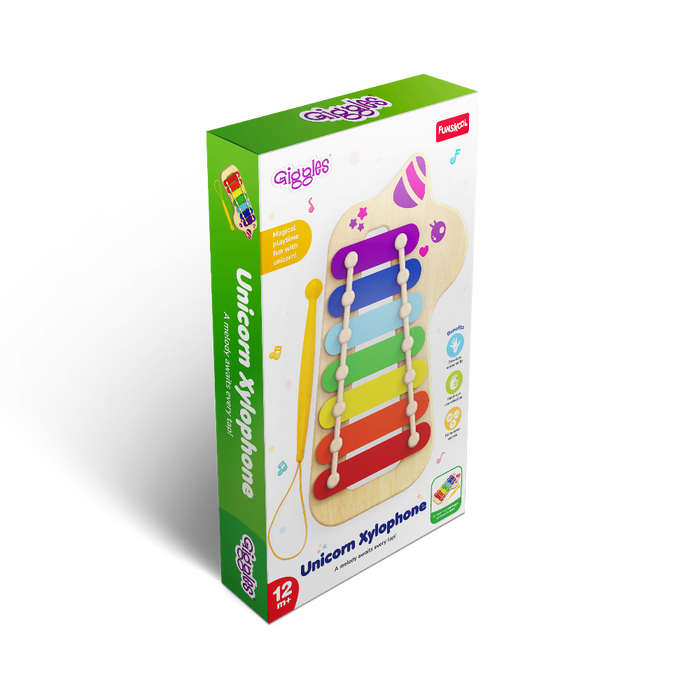 Funskool Giggles Unicorn Xylophone-Musical Toys-Funskool-Toycra