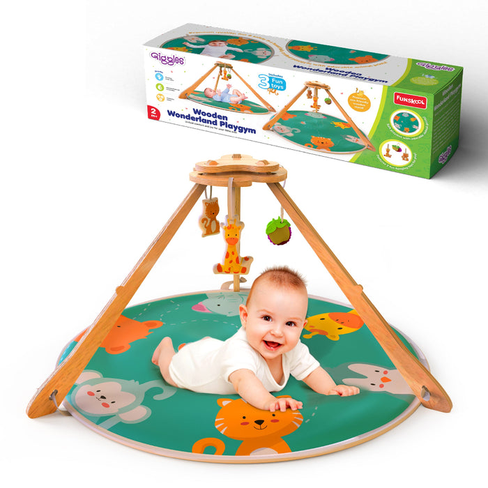 Funskool Giggles Wooden Wonderland Playgym-Mats, Gym & Activity-Funskool-Toycra