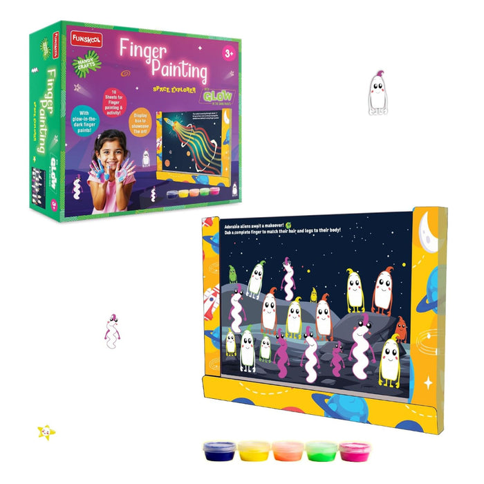 Funskool Handycrafts Finger Painting Glow in The Dark Space Explorer-Arts & Crafts-Funskool-Toycra