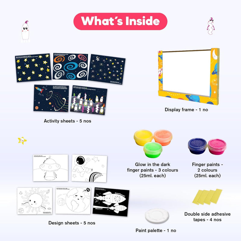 Funskool Handycrafts Finger Painting Glow in The Dark Space Explorer