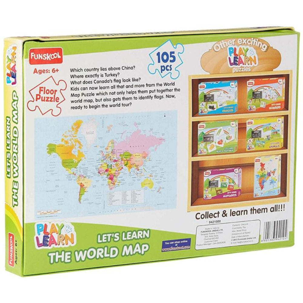 Funskool Play & Learn World Map Puzzles | Buy Online at Toycra