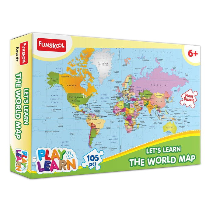 Funskool Play & Learn World Map Puzzles-Puzzles-Fanskool-Toycra