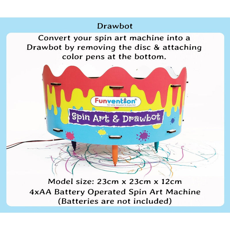 Funvention DIY Spin Art Machine & Drawbot Paint Craft Kit