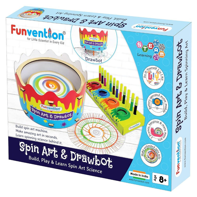 Funvention DIY Spin Art Machine & Drawbot Paint Craft Kit