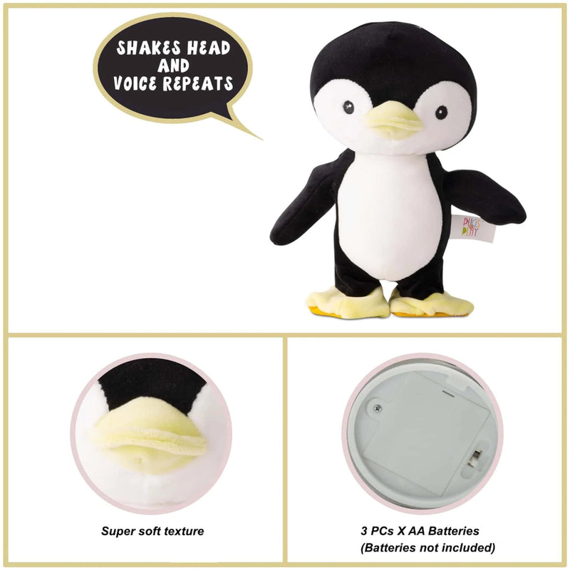 Fuzzbuzz Pugs At Play Skipper the Penguin | Interactive Walk N Talk Plush Toy